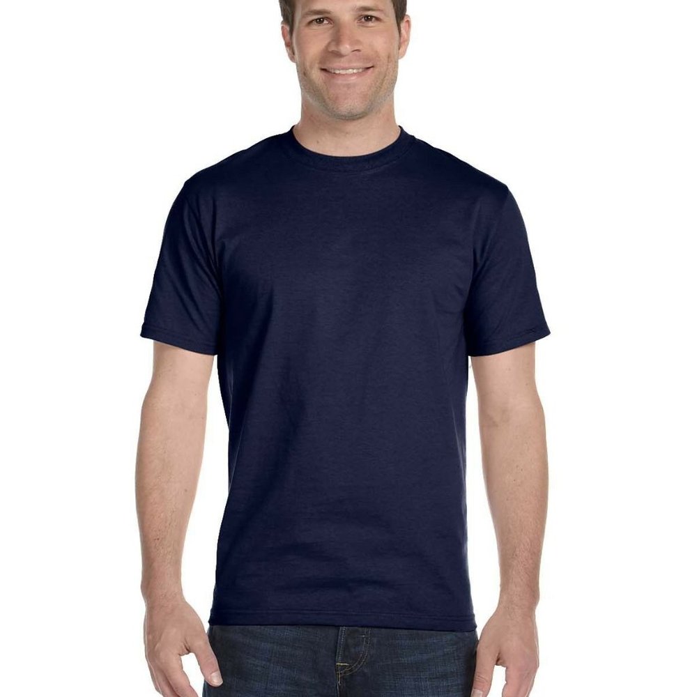 Hanes (2ea.) NEW Men's ComfortSoft 100% Cotton Lay Flat Collar T-Shirt, Navy 3XL